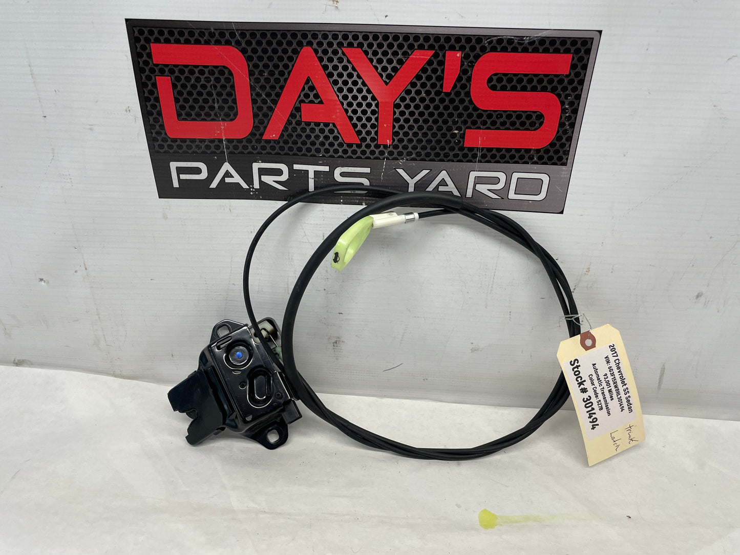 2017 Chevy SS Sedan Trunk Deck Lid Latch Actuator w/ Cable OEM - Day's Parts Yard