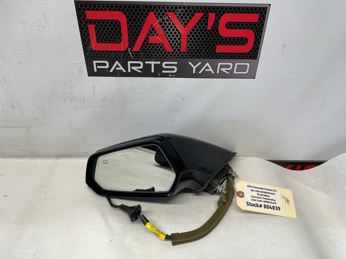 2013 Chevy Camaro ZL1 LH Driver Exterior Door Mirror OEM - Day's Parts Yard