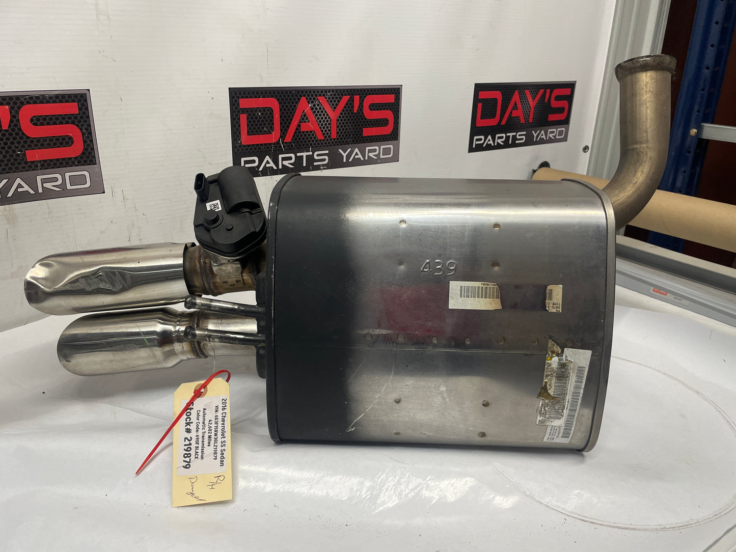 2016 Chevy SS Sedan Factory OEM Bi Mode RH & LH Exhaust Mufflers OEM - Day's Parts Yard