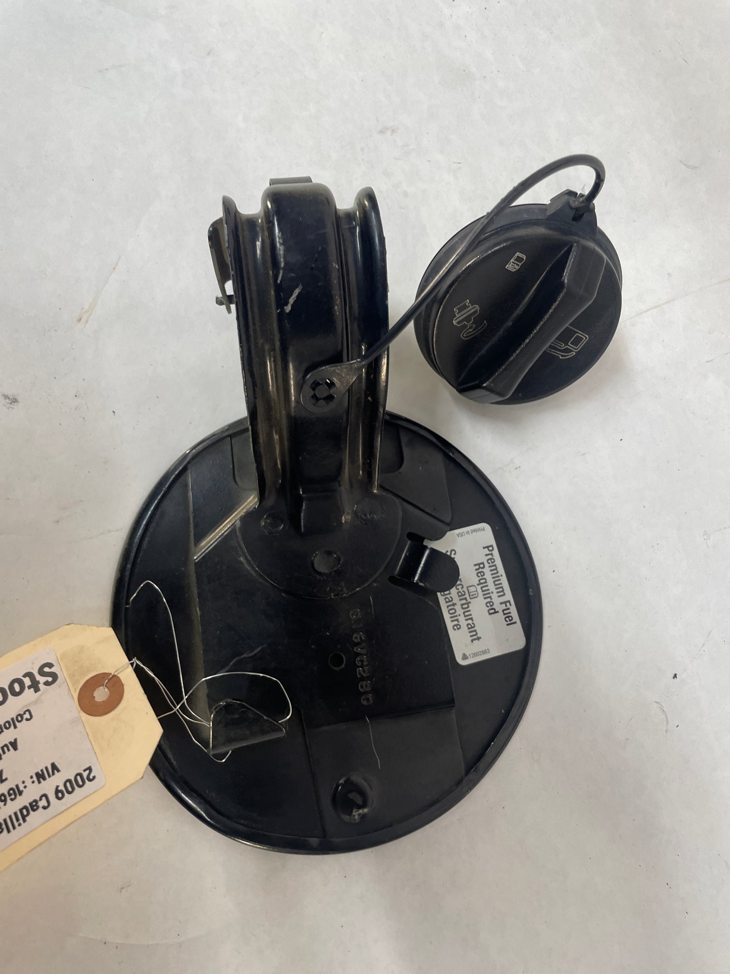 2009 Cadillac CTS-V Sedan Fuel Gas Lid Tank Door Cover w/ Cap Black OEM - Day's Parts Yard