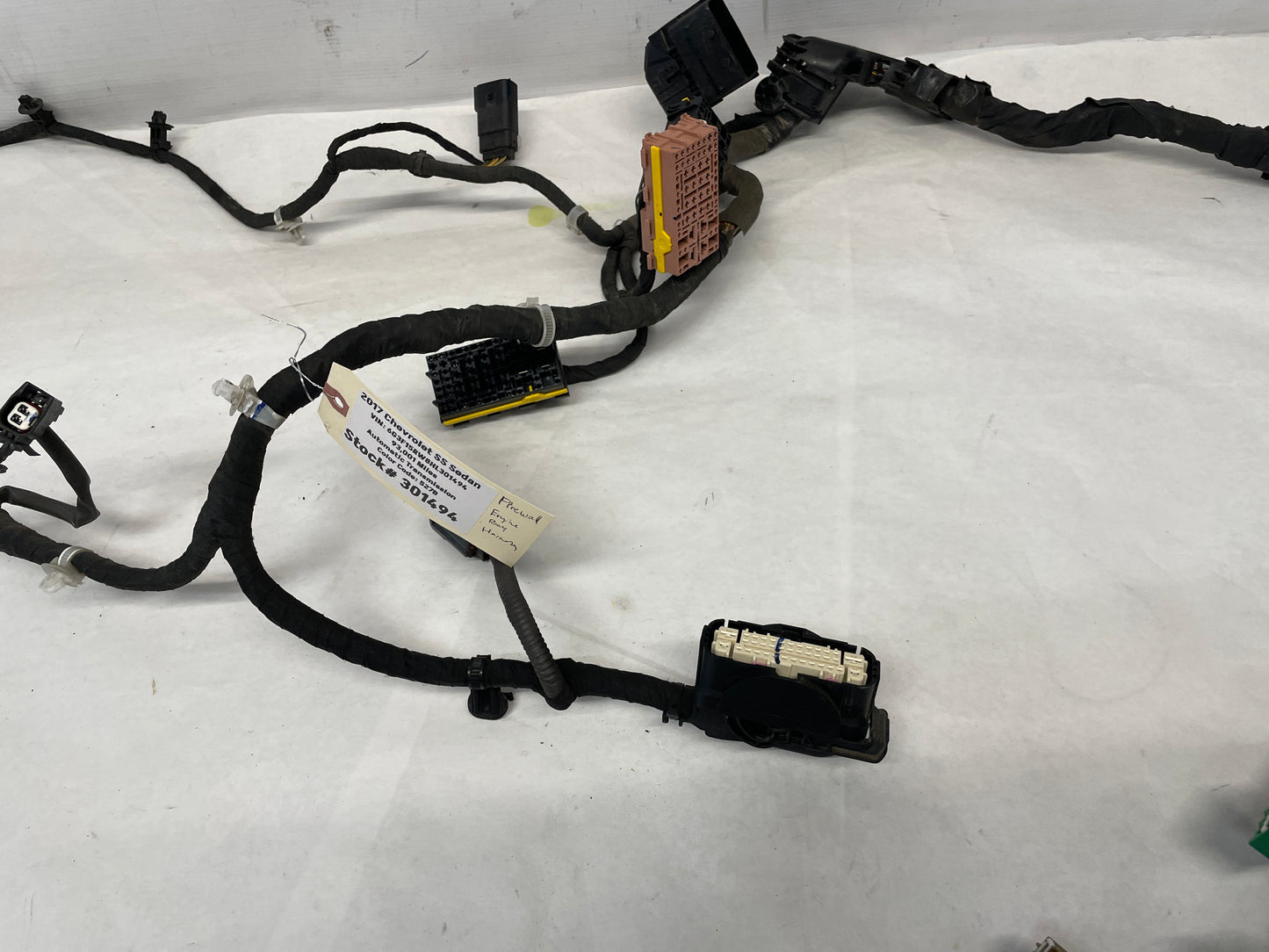 2017 Chevy SS Sedan Fire Wall Front Chassis Engine Bay Wire Wiring Harness OEM - Day's Parts Yard