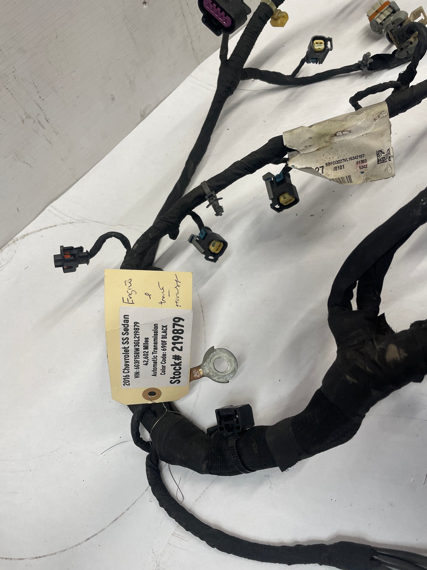2016 Chevy SS Sedan Engine Motor Automatic Transmission Wire Wiring Harness OEM - Day's Parts Yard
