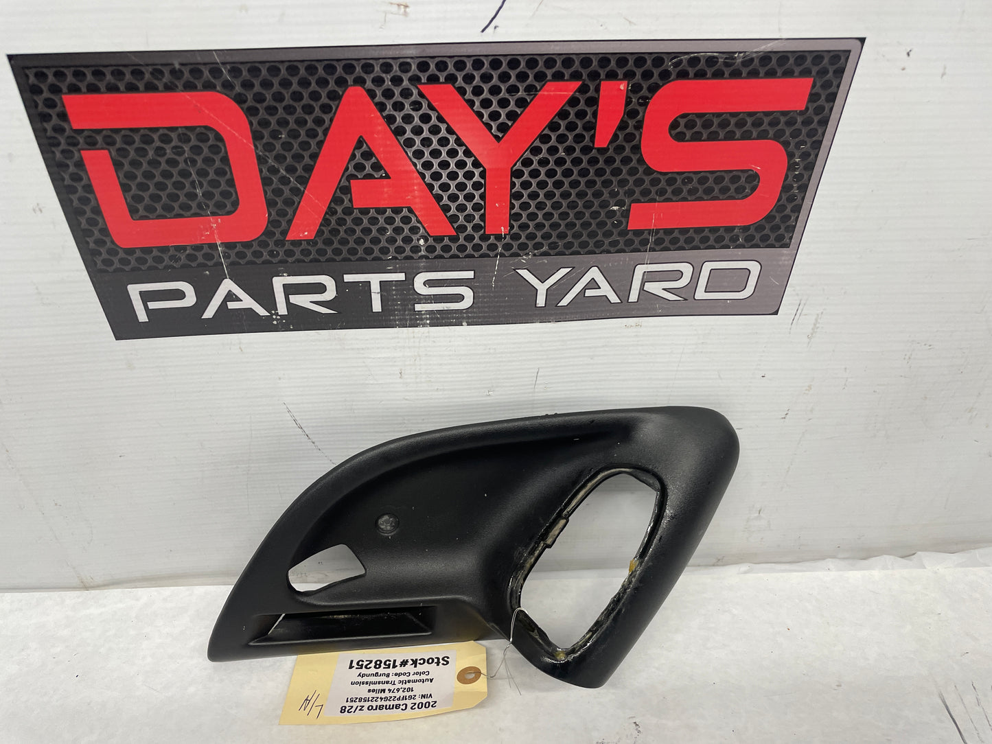2002 Chevy Camaro Z28 LH Driver Interior Door Handle Bezel Trim Molding OEM Ebony - Day's Parts Yard