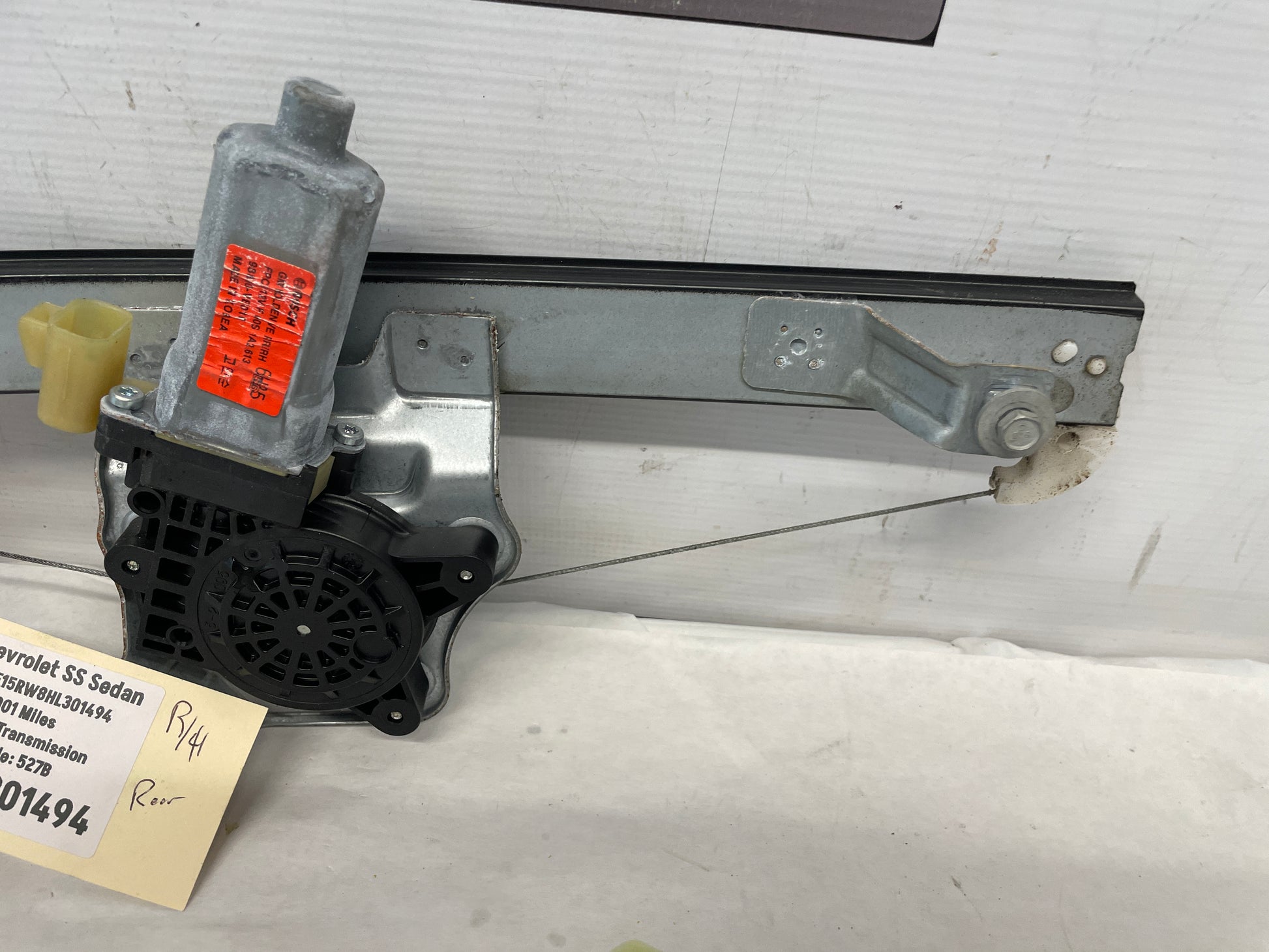 2017 Chevy SS Sedan RH Passenger Rear Door Window Regulator Motor OEM - Day's Parts Yard