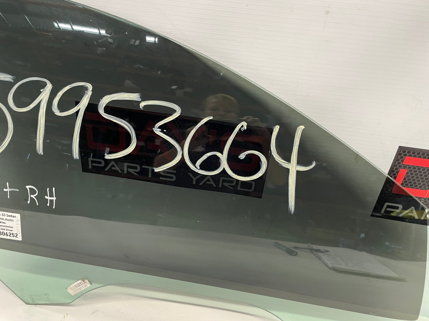 2017 Chevy SS Sedan RH Passenger Front Door Window Glass OEM - Day's Parts Yard