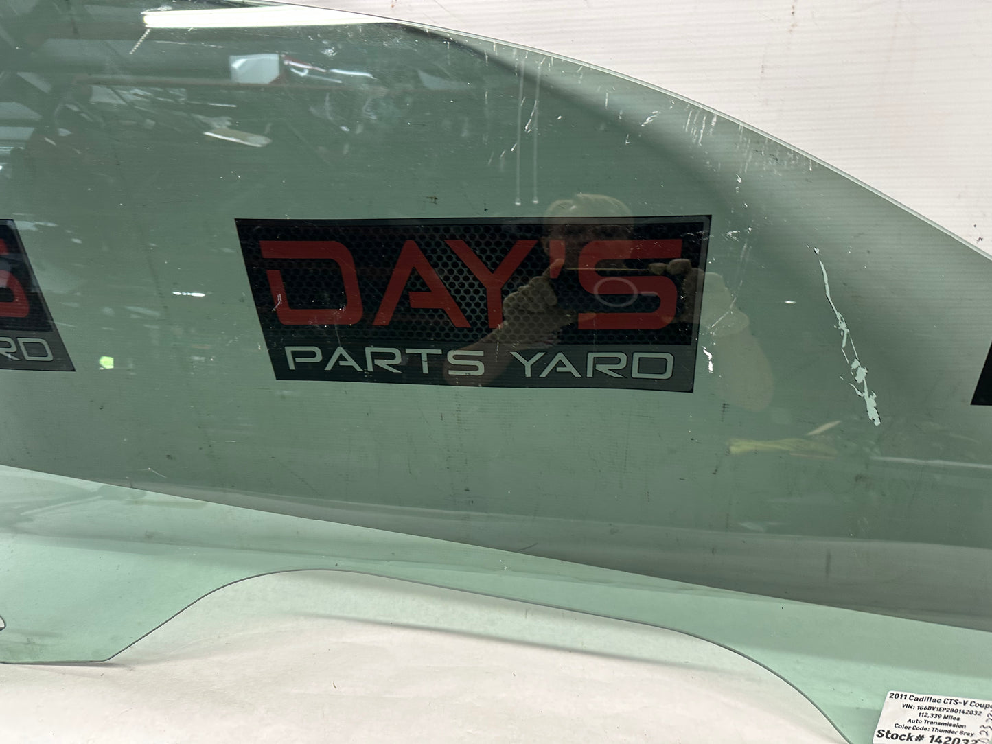 2011 Cadillac CTS-V Coupe RH Passenger Front Door Window Glass OEM - Day's Parts Yard