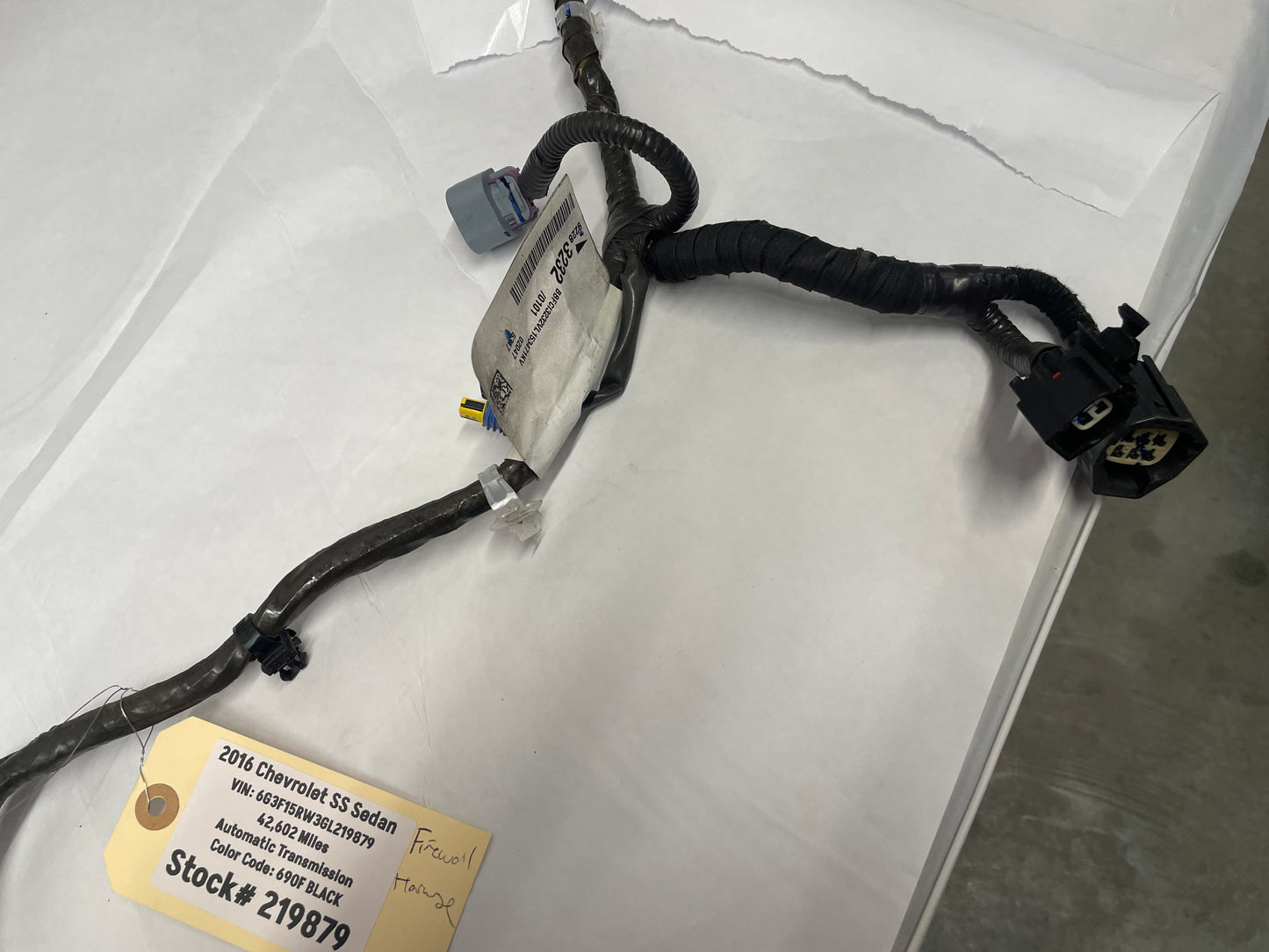 2016 Chevy SS Sedan Fire Wall Front Chassis Engine Bay Wire Wiring Harness OEM - Day's Parts Yard