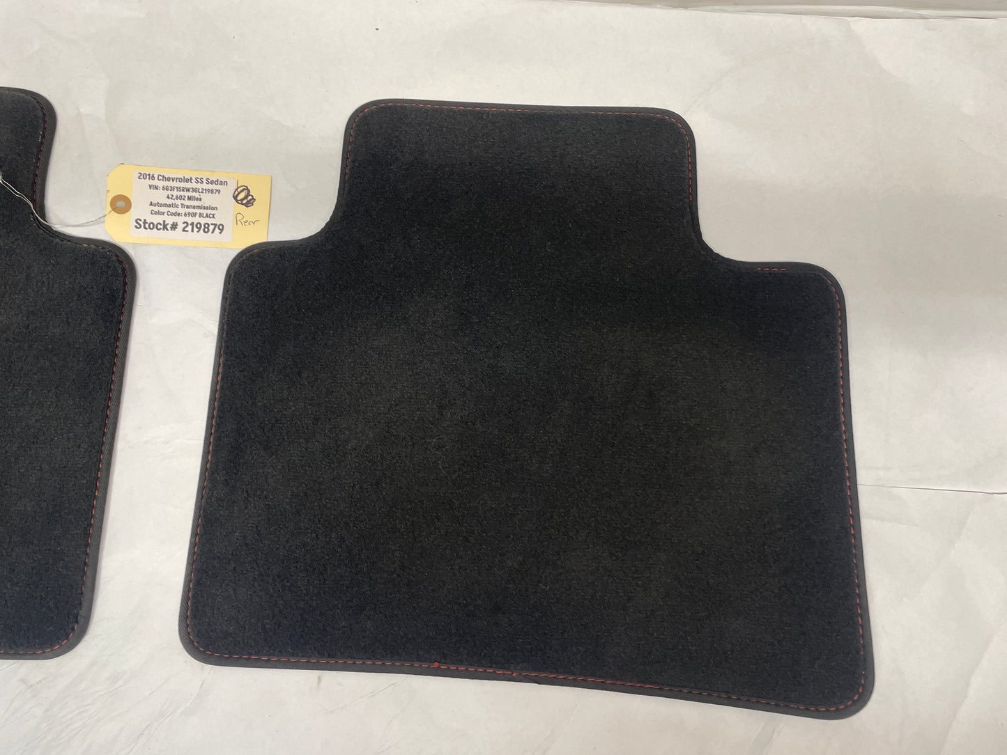 2016 Chevy SS Sedan RH & LH Rear Floor Mats Set OEM - Day's Parts Yard