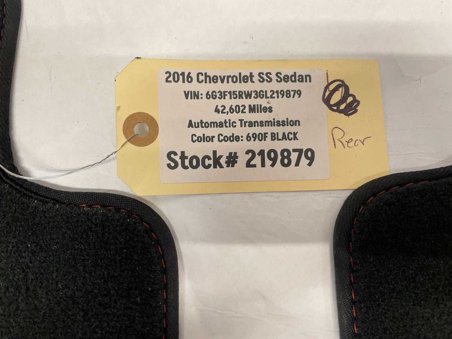 2016 Chevy SS Sedan RH & LH Rear Floor Mats Set OEM - Day's Parts Yard