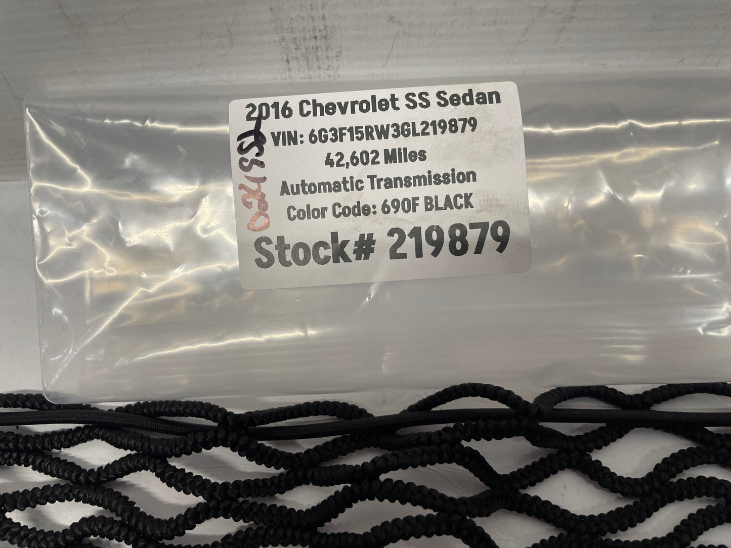 2016 Chevy SS Sedan Trunk Storage Cargo Net OEM - Day's Parts Yard