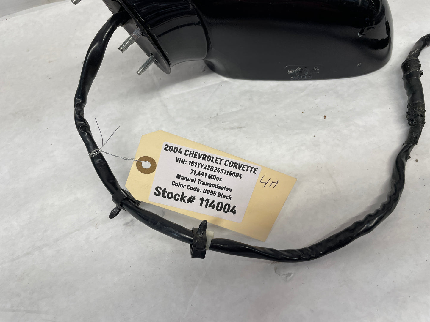 2004 Chevy Corvette LH Driver Exterior Mirror Black OEM