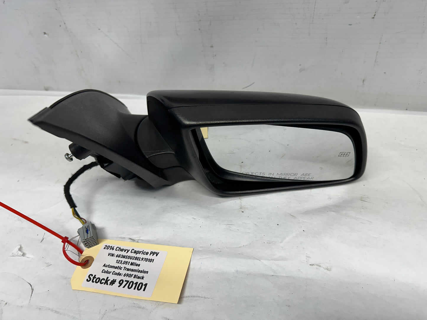 2014 Chevy Caprice PPV RH Passenger Exterior Mirror Black OEM - Day's Parts Yard
