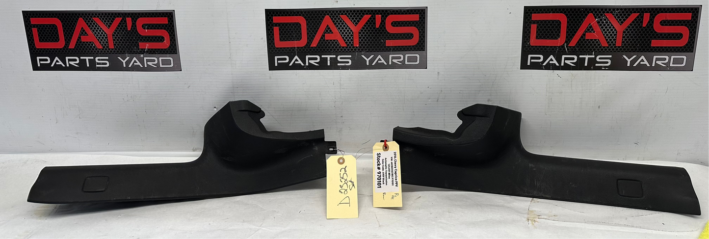 2014 Chevy Caprice PPV RH & LH Rear Interior Carpet Retainer Sill Trim OEM - Day's Parts Yard
