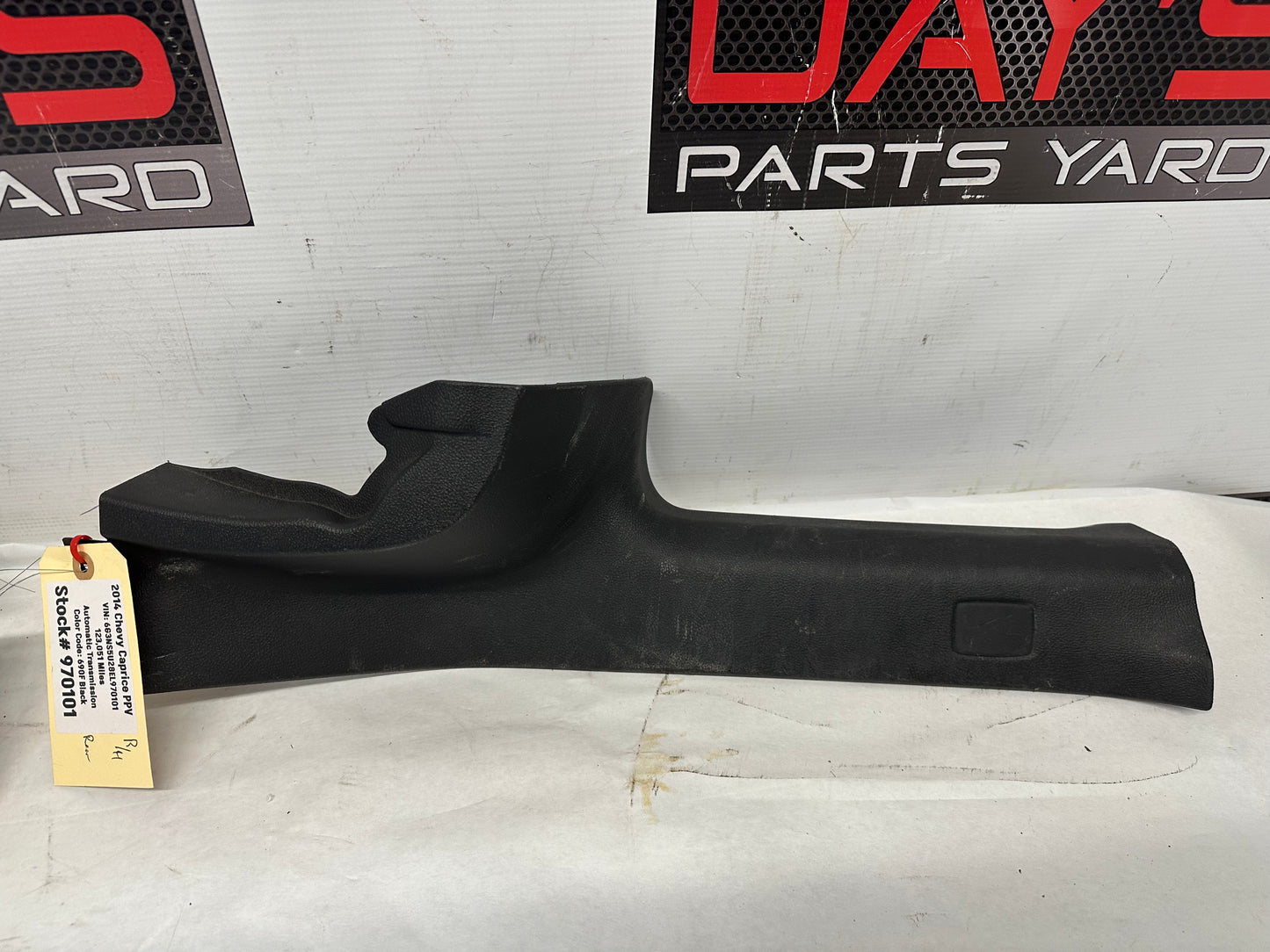 2014 Chevy Caprice PPV RH & LH Rear Interior Carpet Retainer Sill Trim OEM - Day's Parts Yard