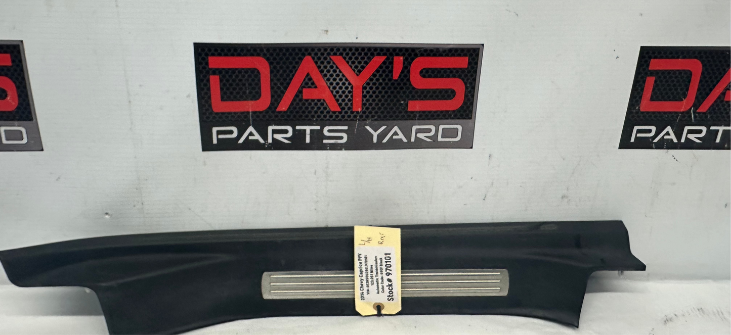 2014 Chevy Caprice PPV LH Driver Rear Scuff Sill Plate Panel Trim OEM - Day's Parts Yard
