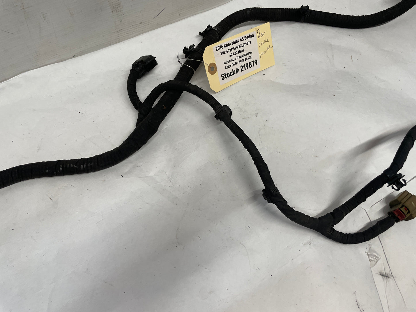 2016 Chevy SS Sedan Rear Suspension Chassis Cradle Subframe Wire Wiring Harness OEM - Day's Parts Yard