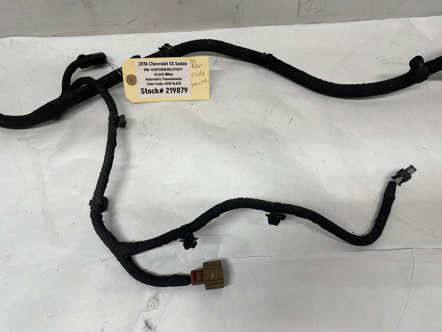 2016 Chevy SS Sedan Rear Suspension Chassis Cradle Subframe Wire Wiring Harness OEM - Day's Parts Yard