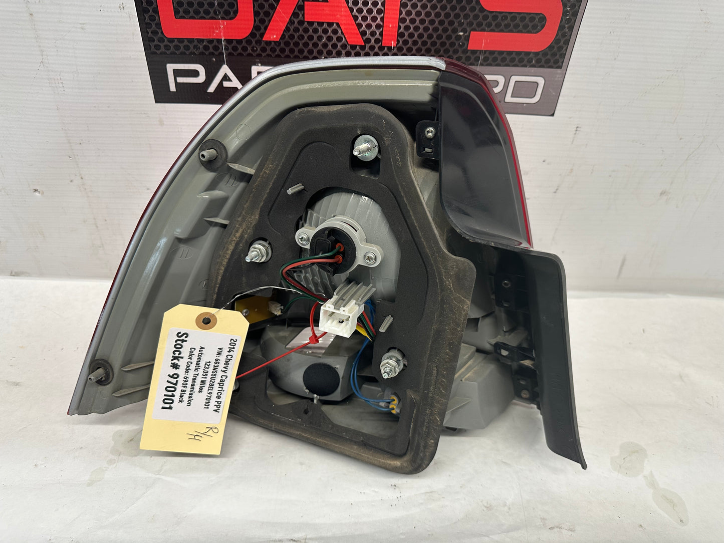 2014 Chevy Caprice PPV RH Passenger Tail Light Taillight Lamp OEM - Day's Parts Yard