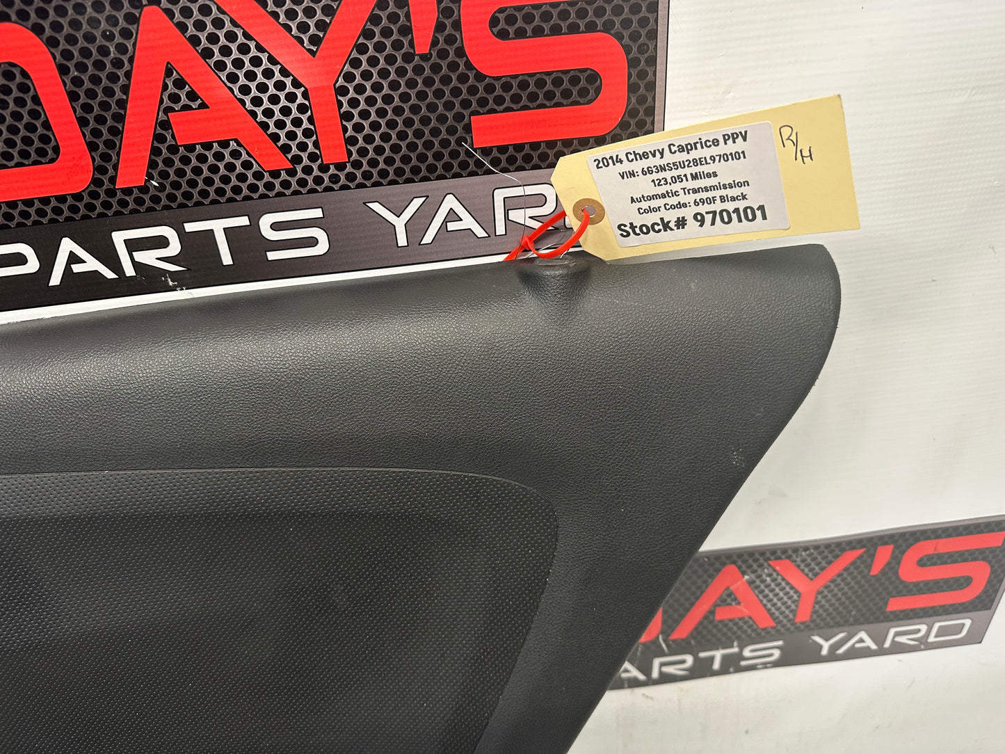 2014 Chevy Caprice PPV RH Passenger RearInterior Door Panel OEM - Day's Parts Yard