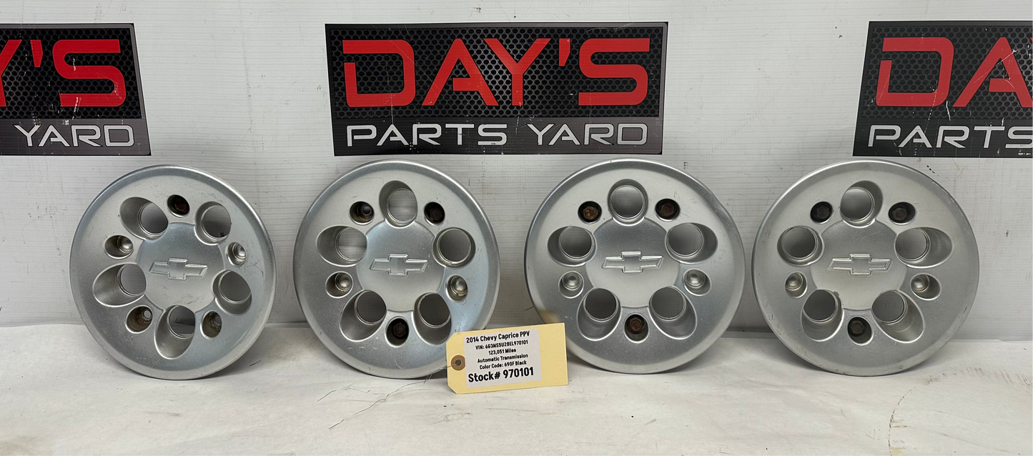 2014 Chevy Caprice PPV Wheel Hub Center Cap Silver OEM - Day's Parts Yard