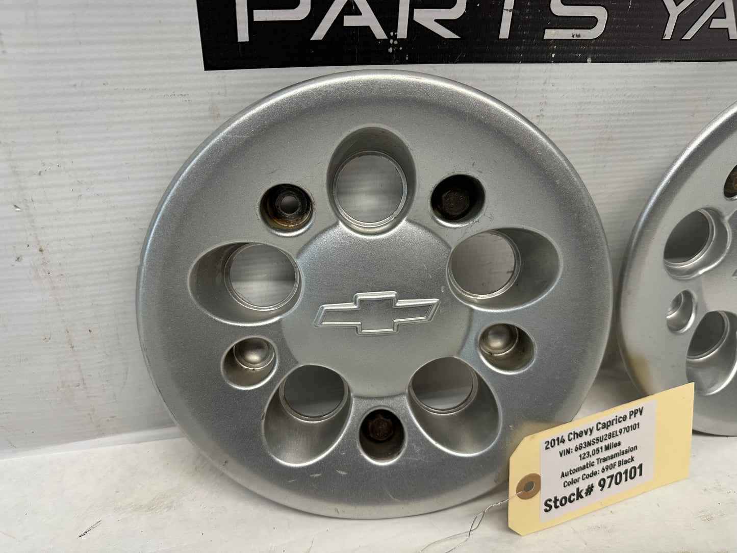 2014 Chevy Caprice PPV Wheel Hub Center Cap Silver OEM - Day's Parts Yard