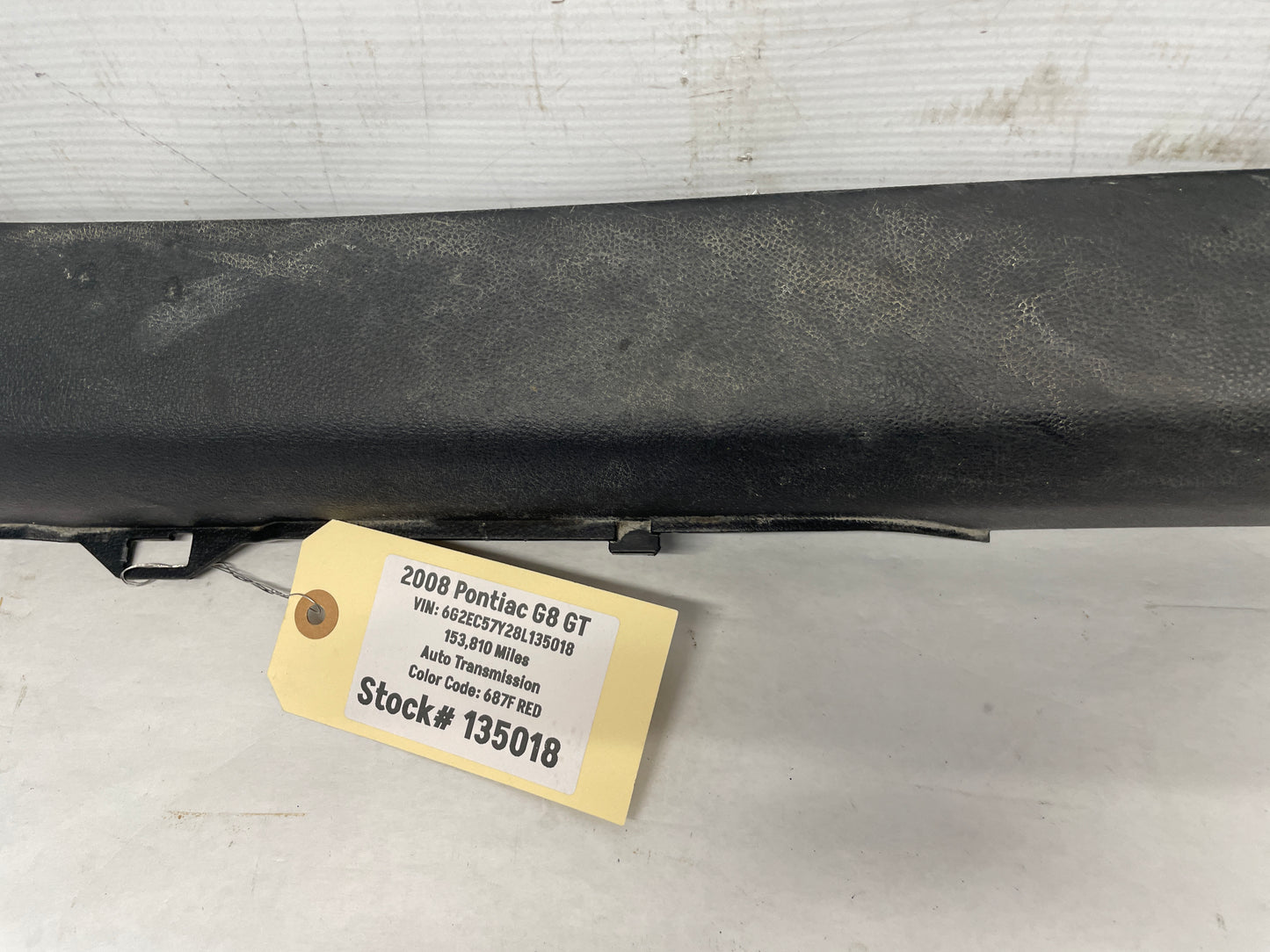 2008 Pontiac G8 GT LH Driver Front Interior Sill Carpet Retainer Panel Scuff Plate Trim OEM - Day's Parts Yard