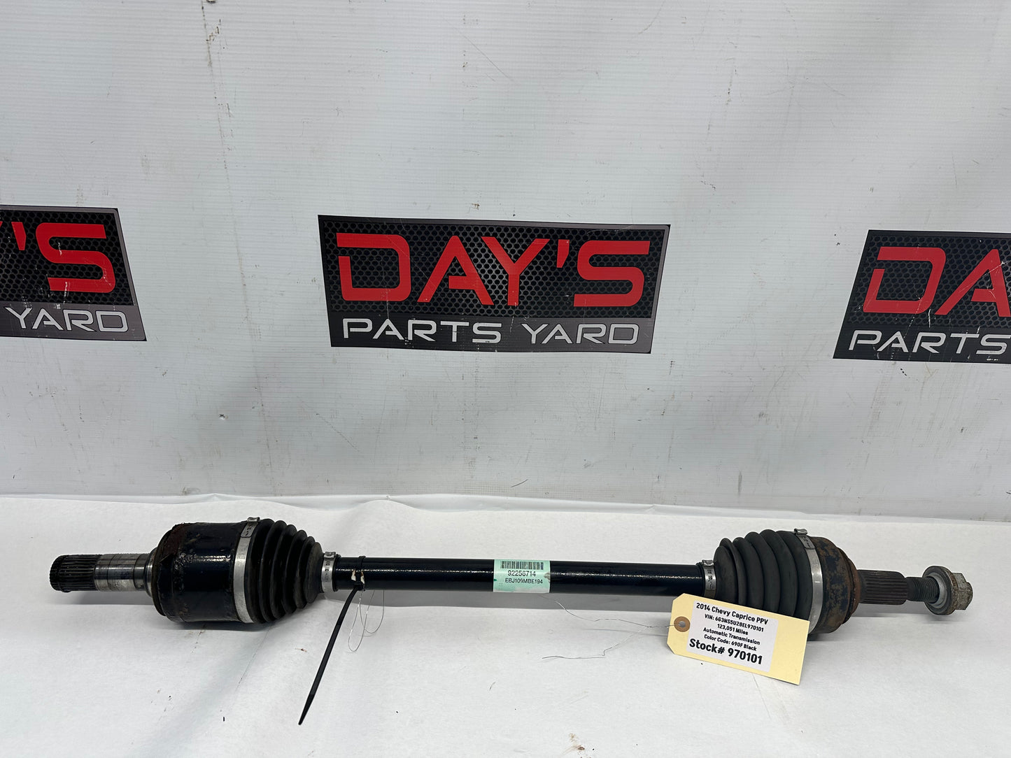 2014 Chevy Caprice PPV LH Driver Rear CV Axle Half Shaft OEM - Day's Parts Yard