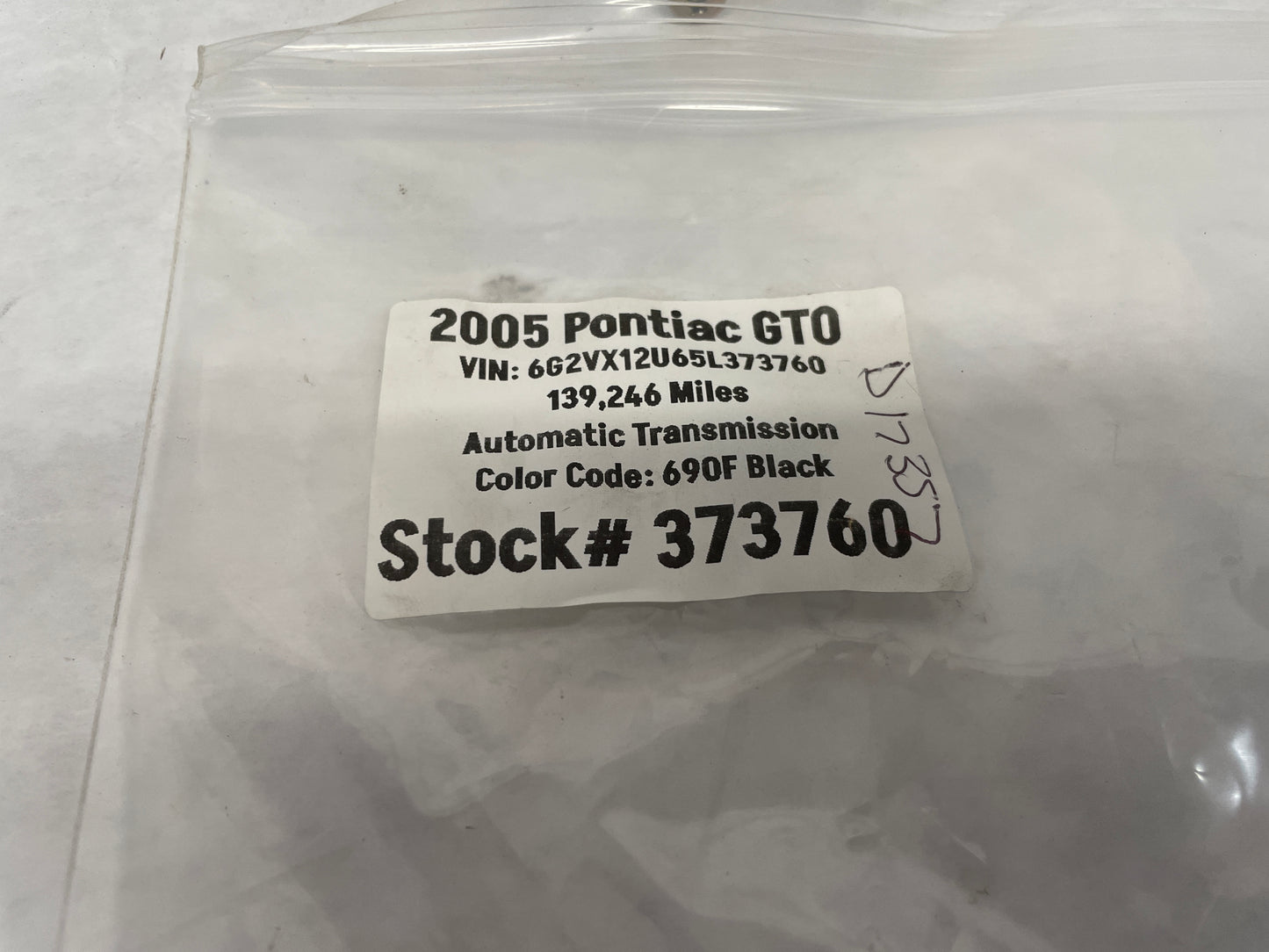 2005 Pontiac GTO Trunk Deck Lid Lock Actuator w/ Linkage OEM - Day's Parts Yard