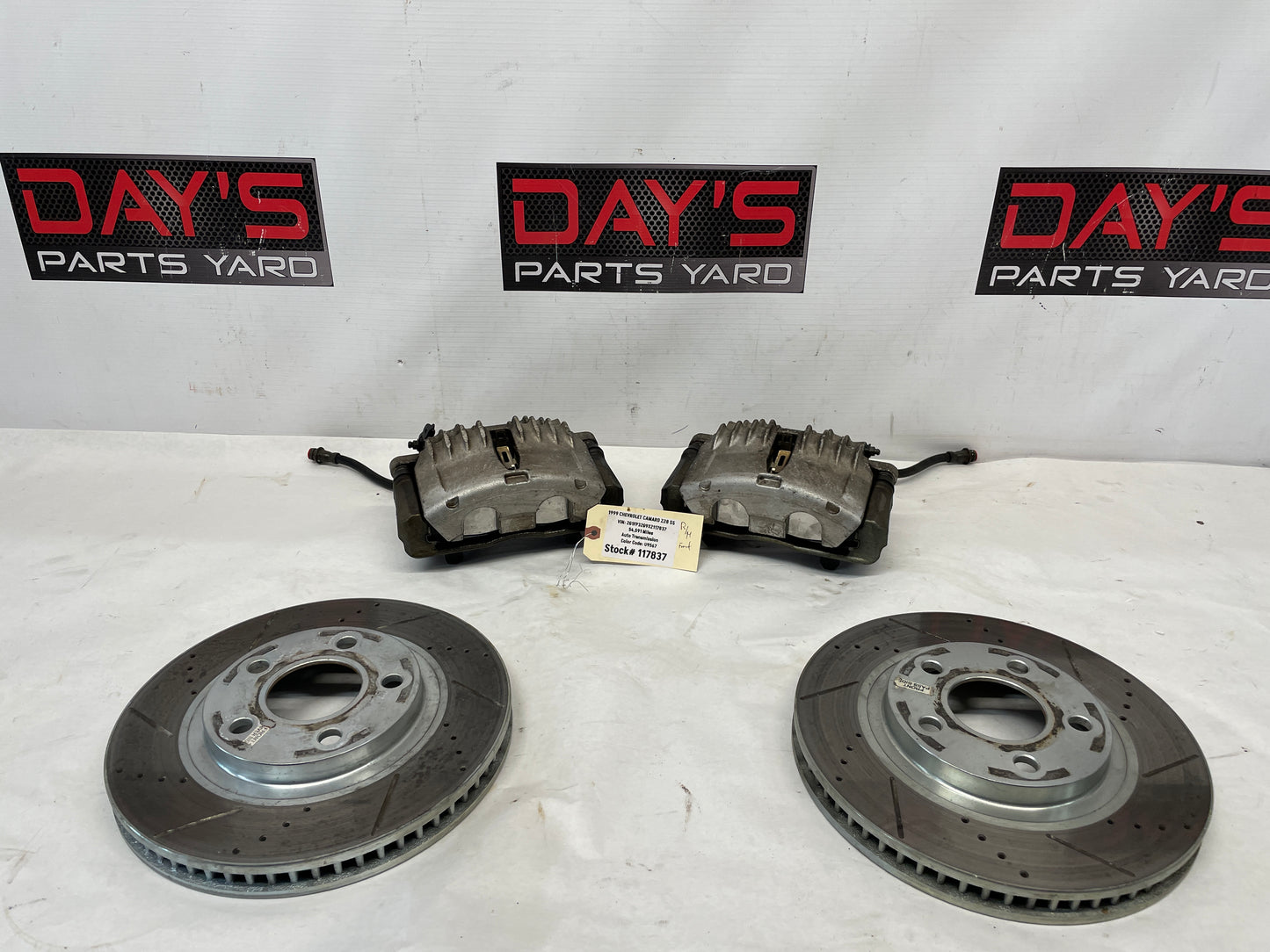 1999 Chevy Camaro Z28 SS RH & LH Front Brake Calipers & Rotors OEM - Day's Parts Yard