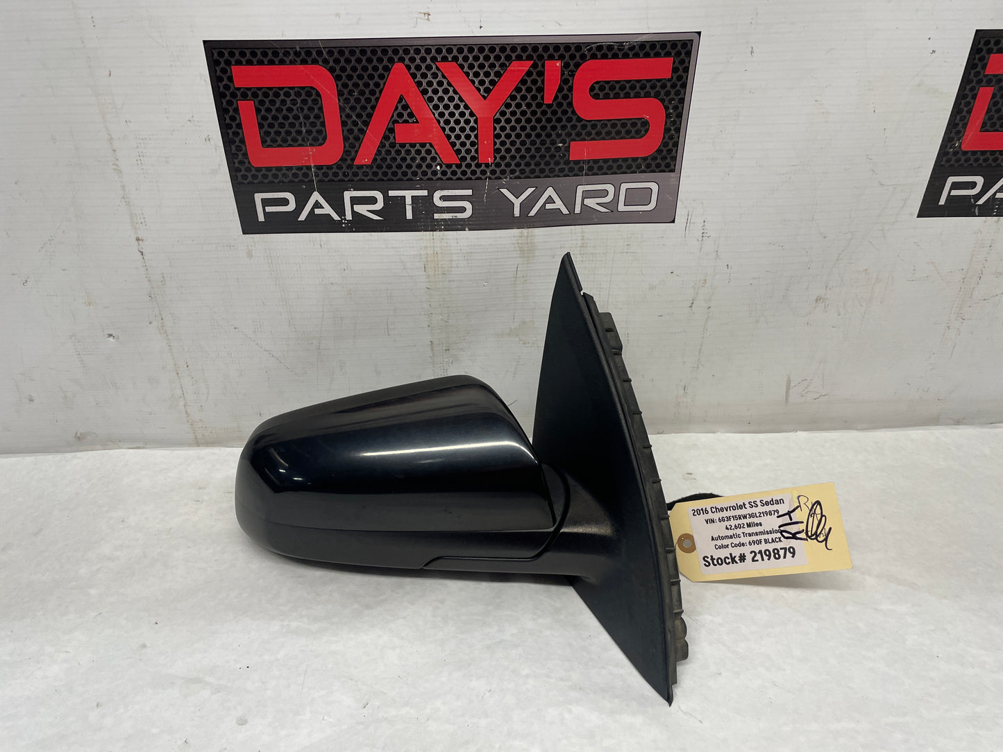 2016 Chevy SS Sedan RH Passenger Exterior Out Side Mirror Black OEM - Day's Parts Yard