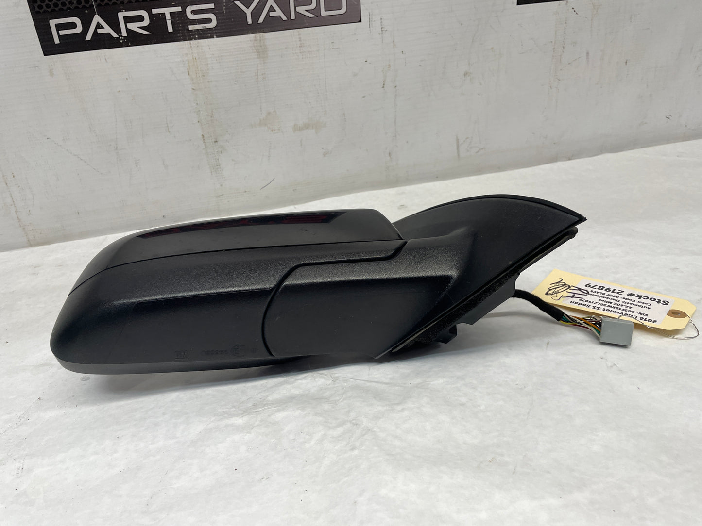 2016 Chevy SS Sedan RH Passenger Exterior Out Side Mirror Black OEM - Day's Parts Yard