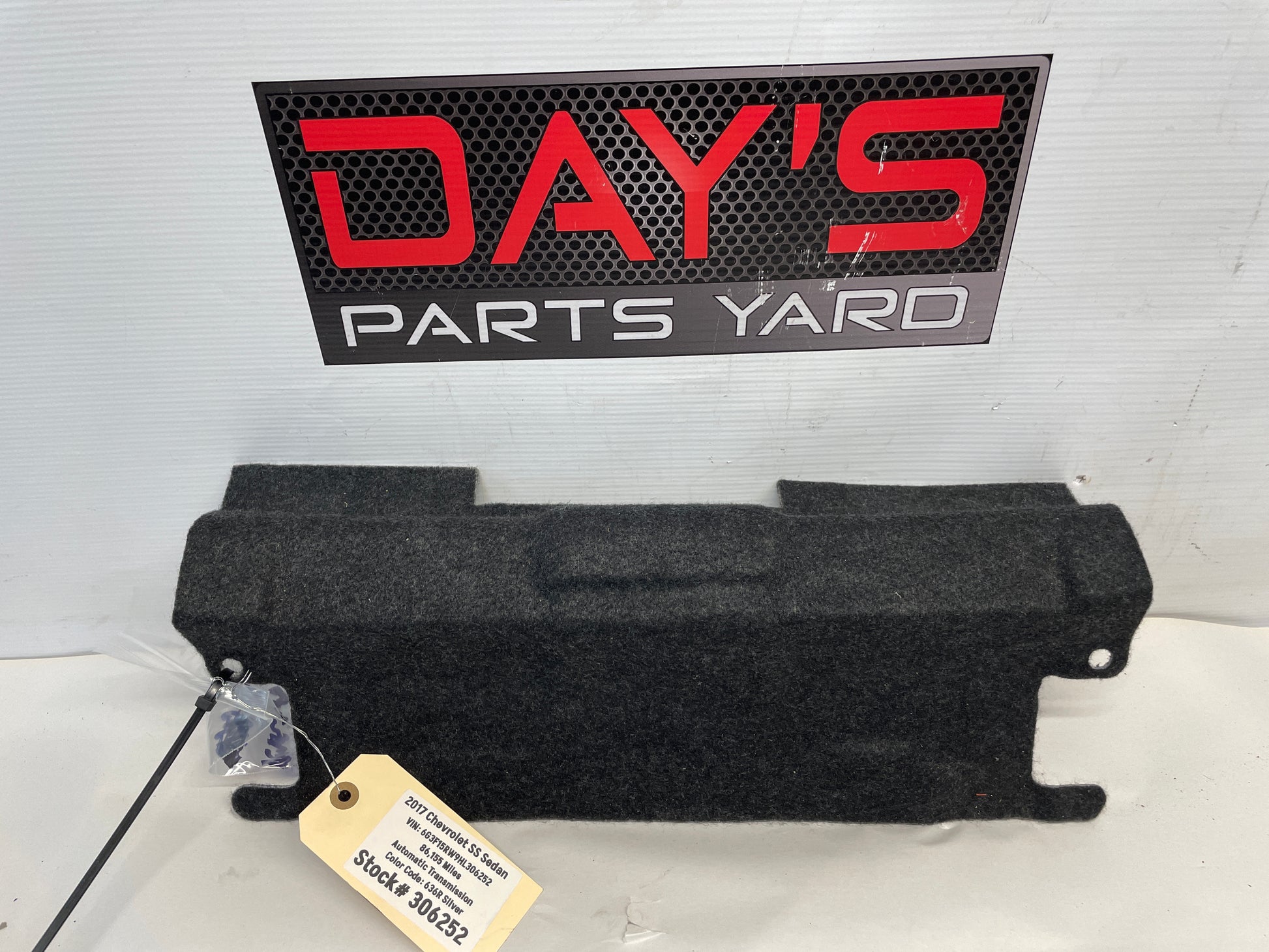2017 Chevy SS Sedan Ski Port Felt Trunk Carpet OEM - Day's Parts Yard