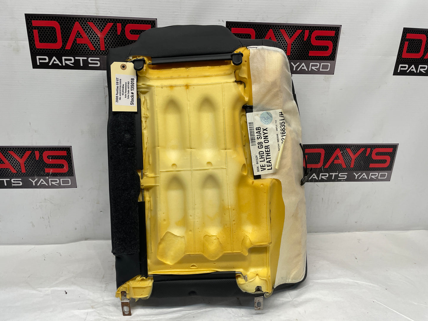 2008 Pontiac G8 GT RH Passenger Rear Upper Seat Section OEM - Day's Parts Yard