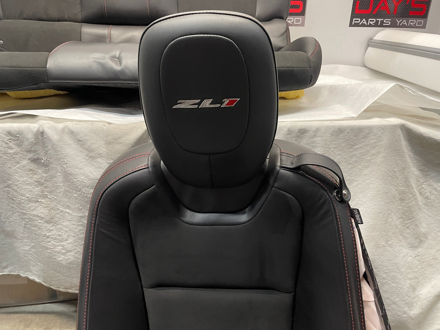 2013 Chevy Camaro ZL1 Seats Fronts and Rears Black Leather and Suede OEM - Day's Parts Yard