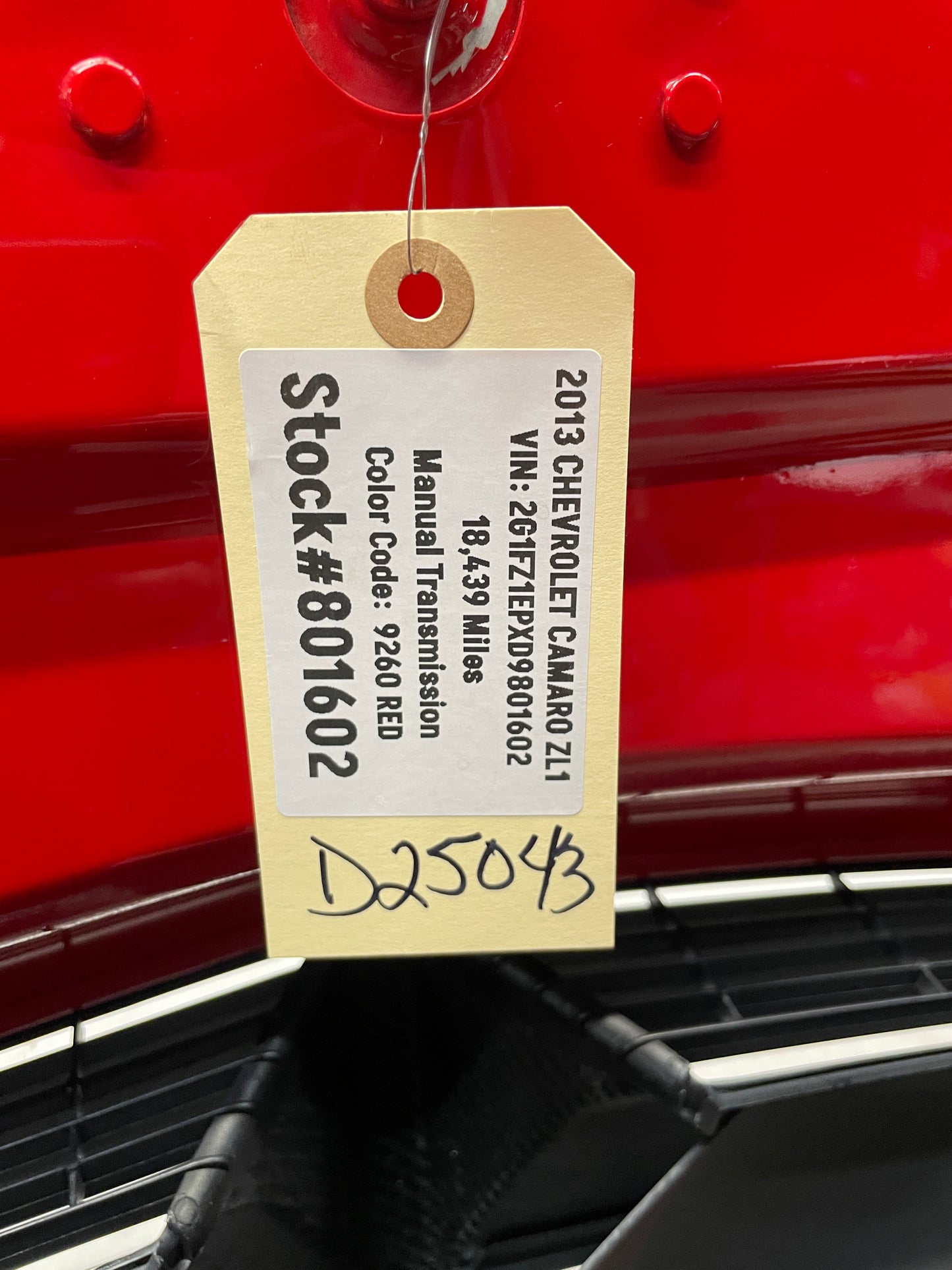 2013 Chevy Camaro ZL1 Aluminum Hood w/ Scoop Insert OEM - Day's Parts Yard