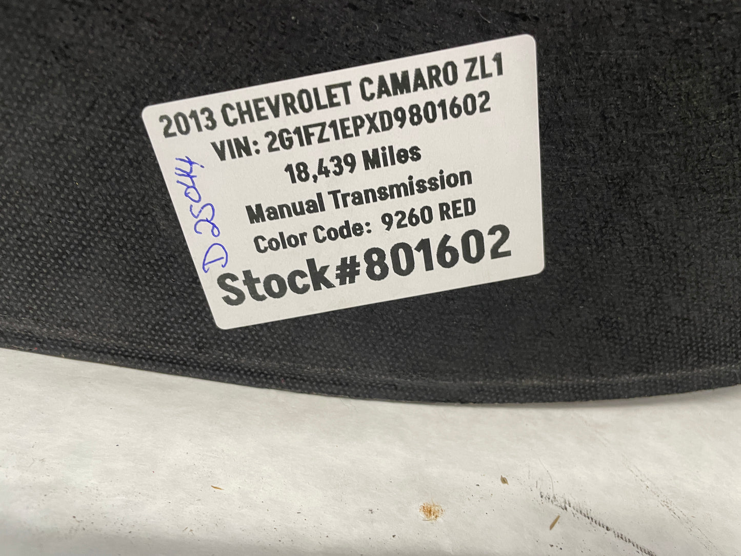 2013 Chevy Camaro ZL1 Spare Tire Hard Trunk Battery Cover OEM - Day's Parts Yard