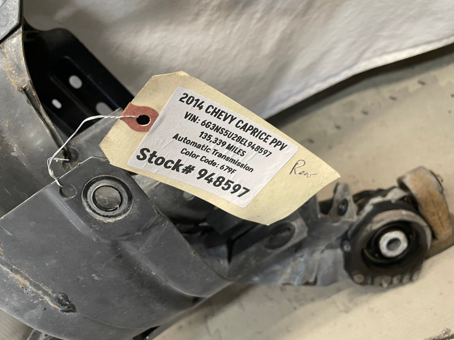 2014 Chevy Caprice PPV Rear Suspension Differential Cradle Subframe K Member OEM - Day's Parts Yard