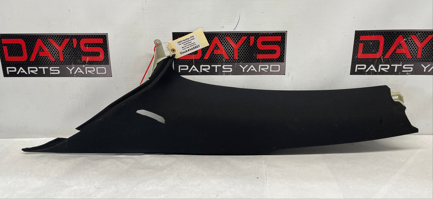 2005 Pontiac GTO RH Passenger Rear Interior Quarter C Pillar Seat Belt Cover Trim Panel OEM