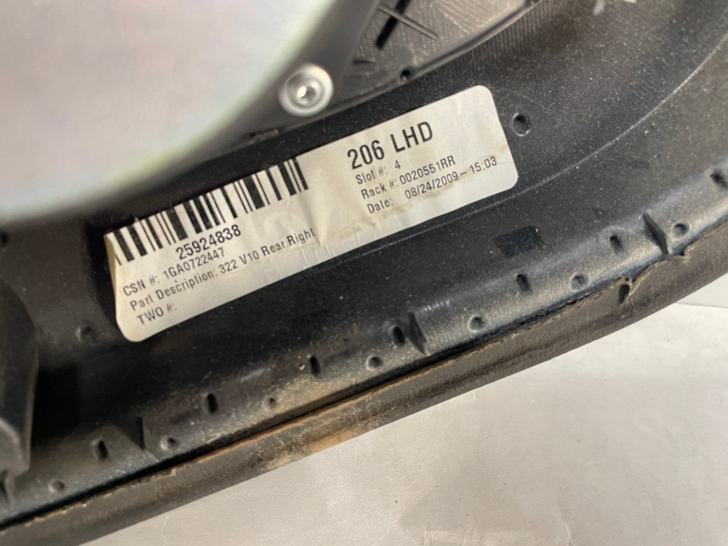 2010 Cadillac CTS-V Sedan RH Passenger Rear Interior Door Panel Trim OEM - Day's Parts Yard