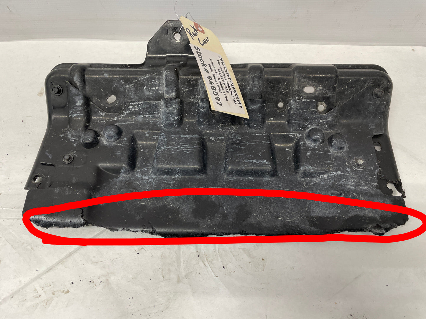 2014 Chevy Caprice PPV P/S Wire Harness Shield OEM - Day's Parts Yard