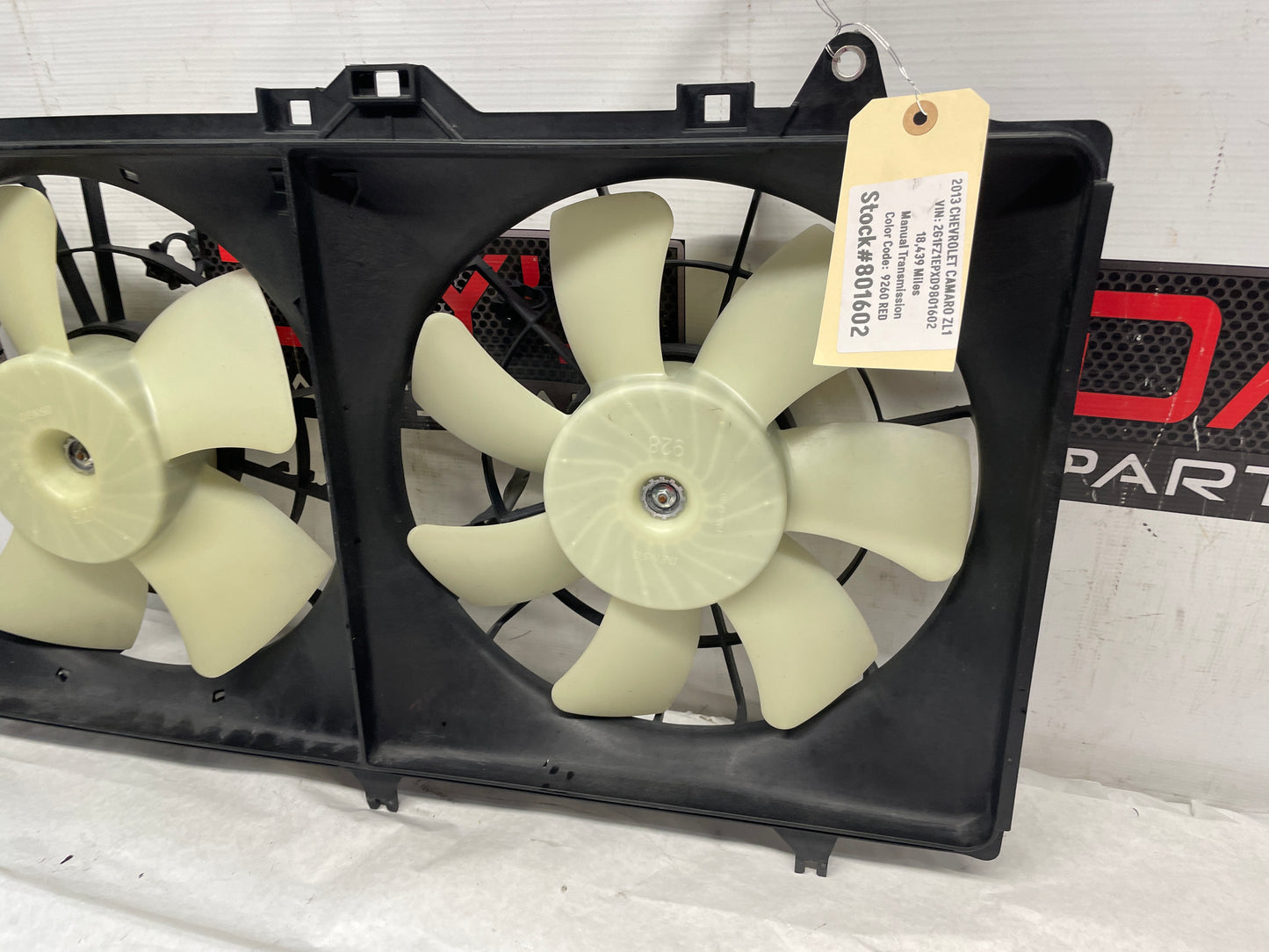 2013 Chevy Camaro ZL1 Radiator Duel Dual Electric Coolant Cooling Fan OEM - Day's Parts Yard