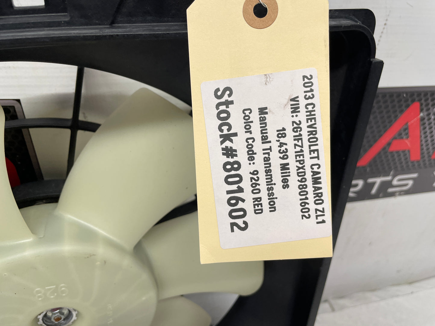 2013 Chevy Camaro ZL1 Radiator Duel Dual Electric Coolant Cooling Fan OEM - Day's Parts Yard
