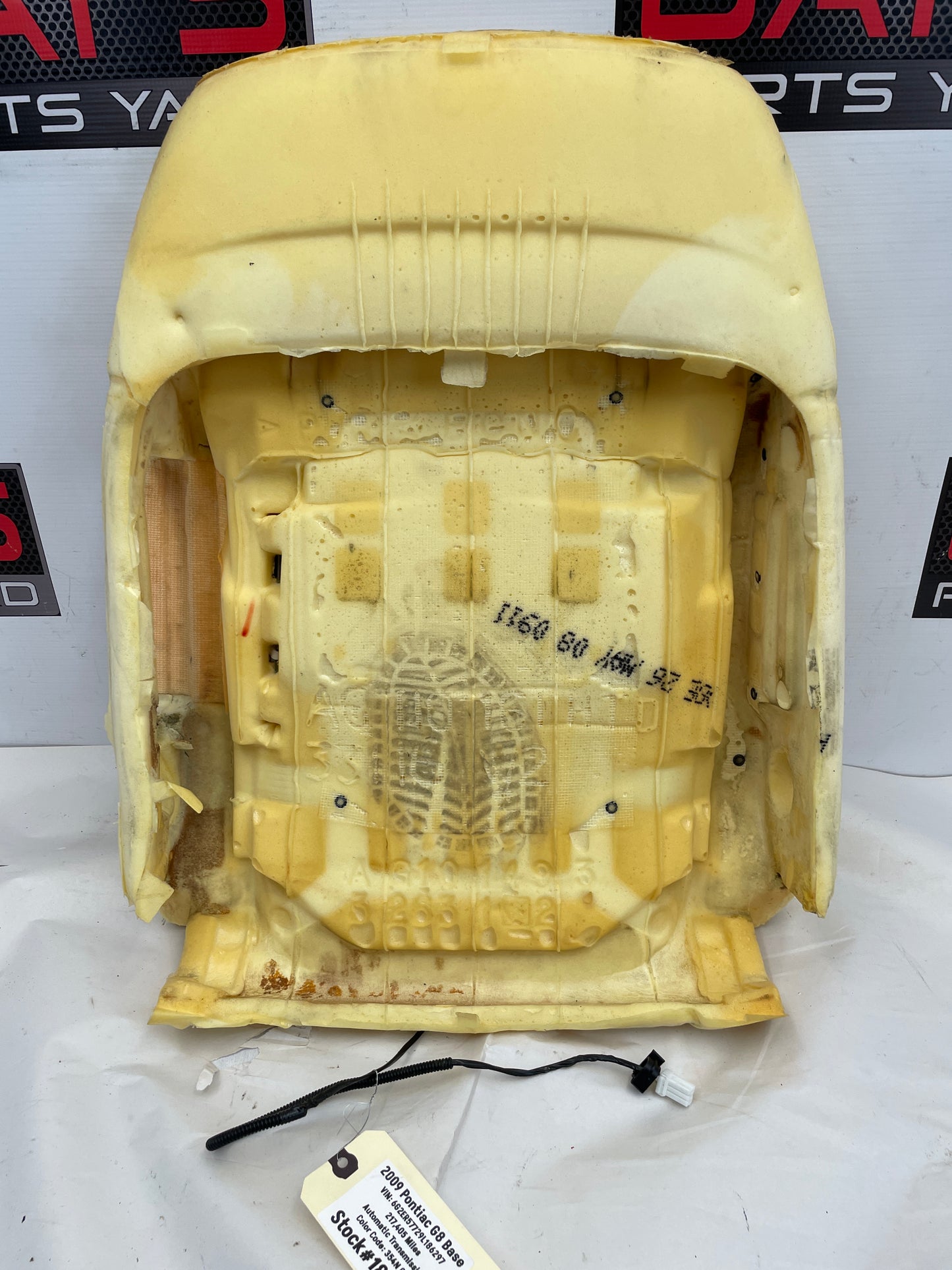2009 Pontiac G8 Base Front LH Seat Top Back Cushion Foam OEM - Day's Parts Yard