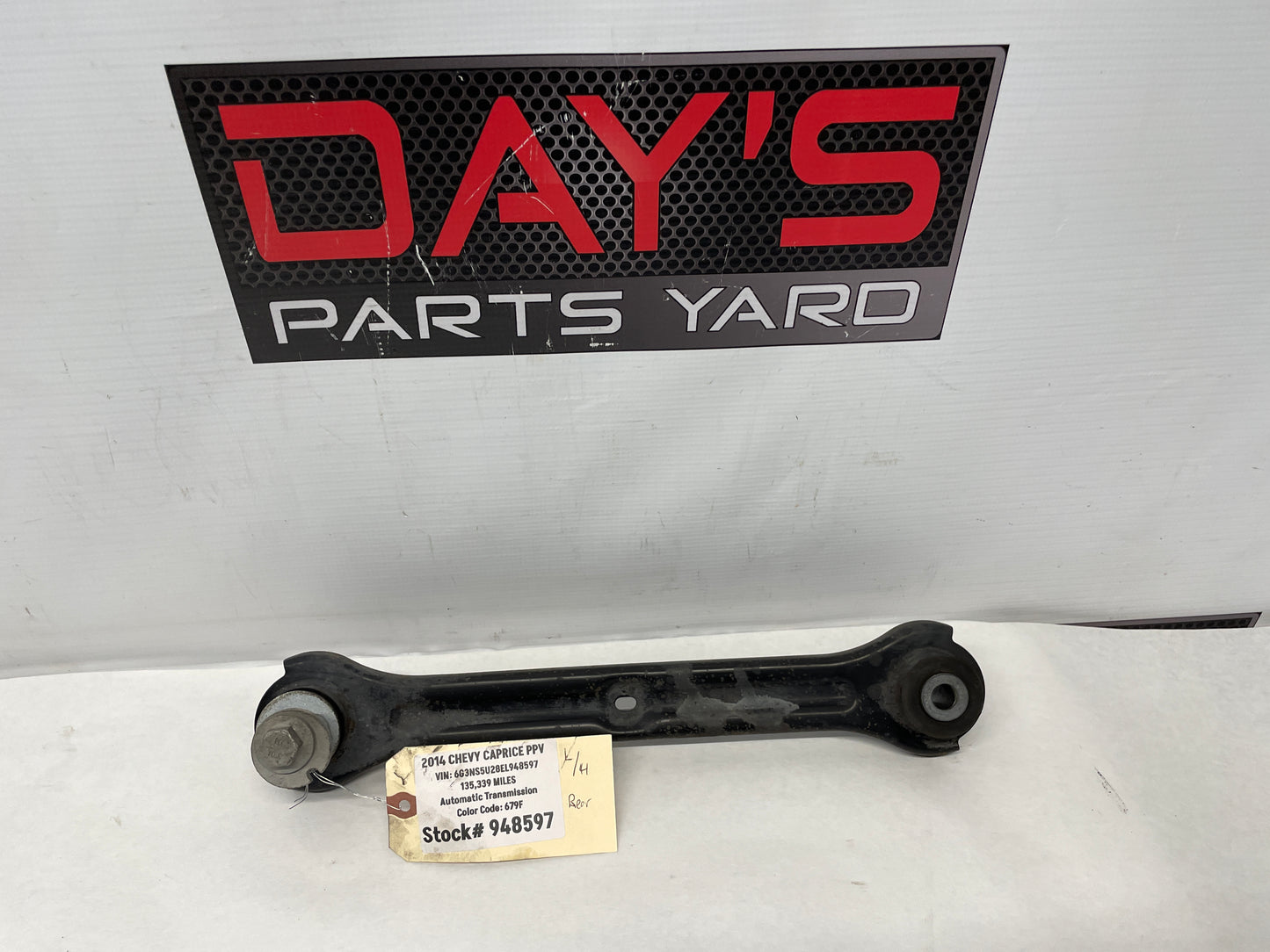 2014 Chevy Caprice PPV LH Driver Rear Trailing Control Arm Drag Link OEM - Day's Parts Yard