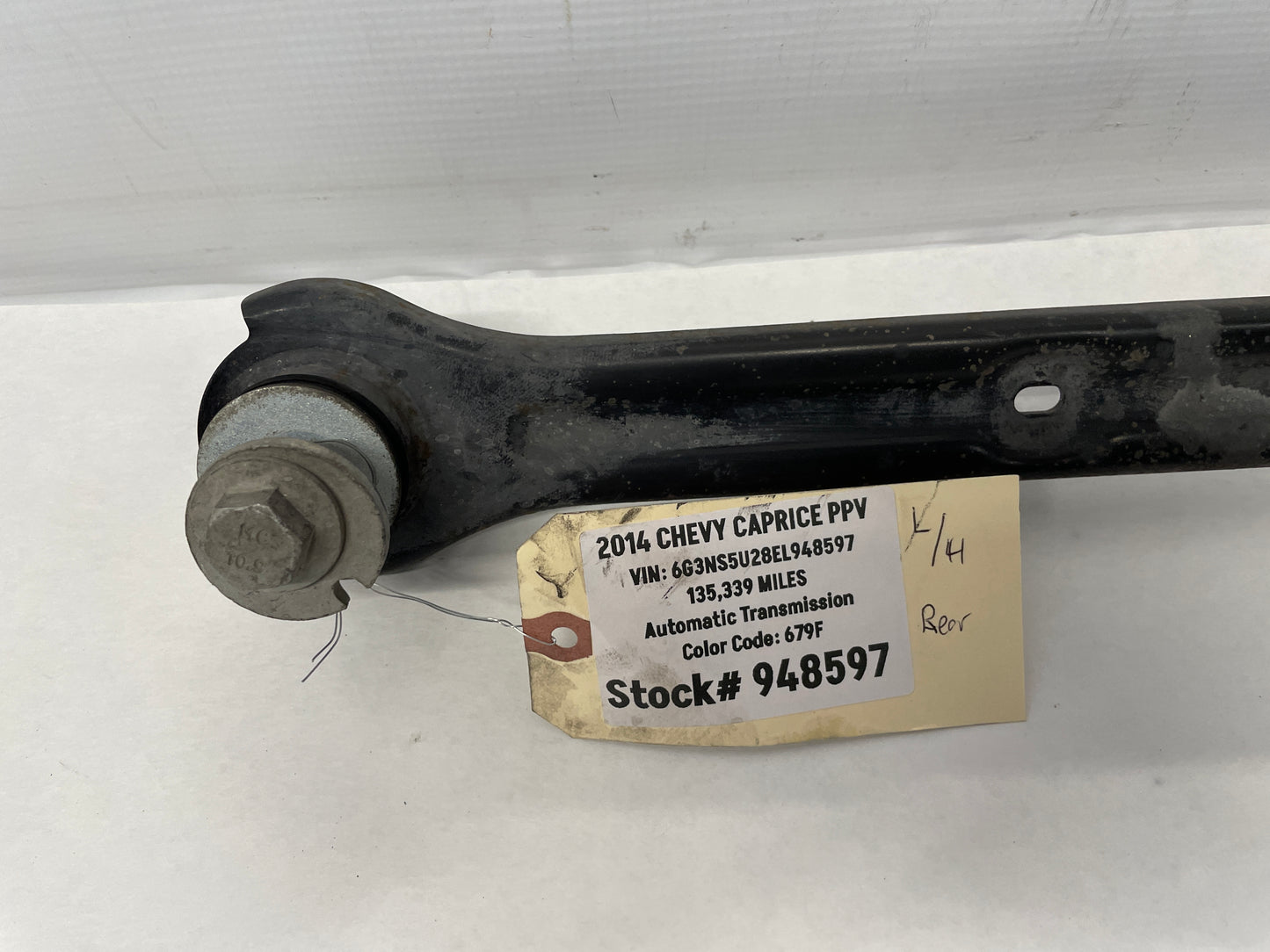 2014 Chevy Caprice PPV LH Driver Rear Trailing Control Arm Drag Link OEM - Day's Parts Yard