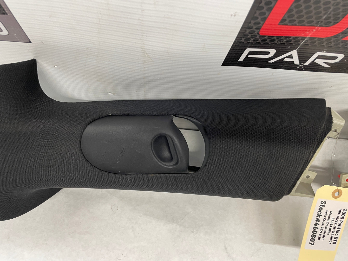 2005 Pontiac GTO RH & LH Interior Upper B Pillar Seat Belt Trim OEM - Day's Parts Yard