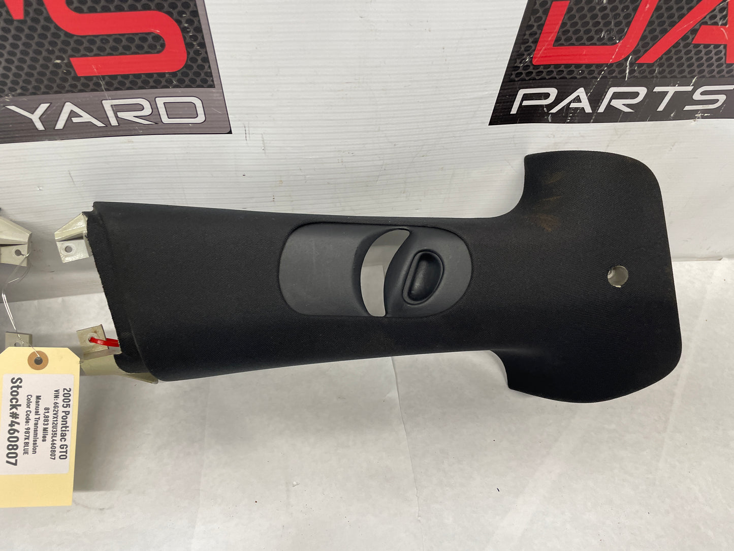 2005 Pontiac GTO RH & LH Interior Upper B Pillar Seat Belt Trim OEM - Day's Parts Yard