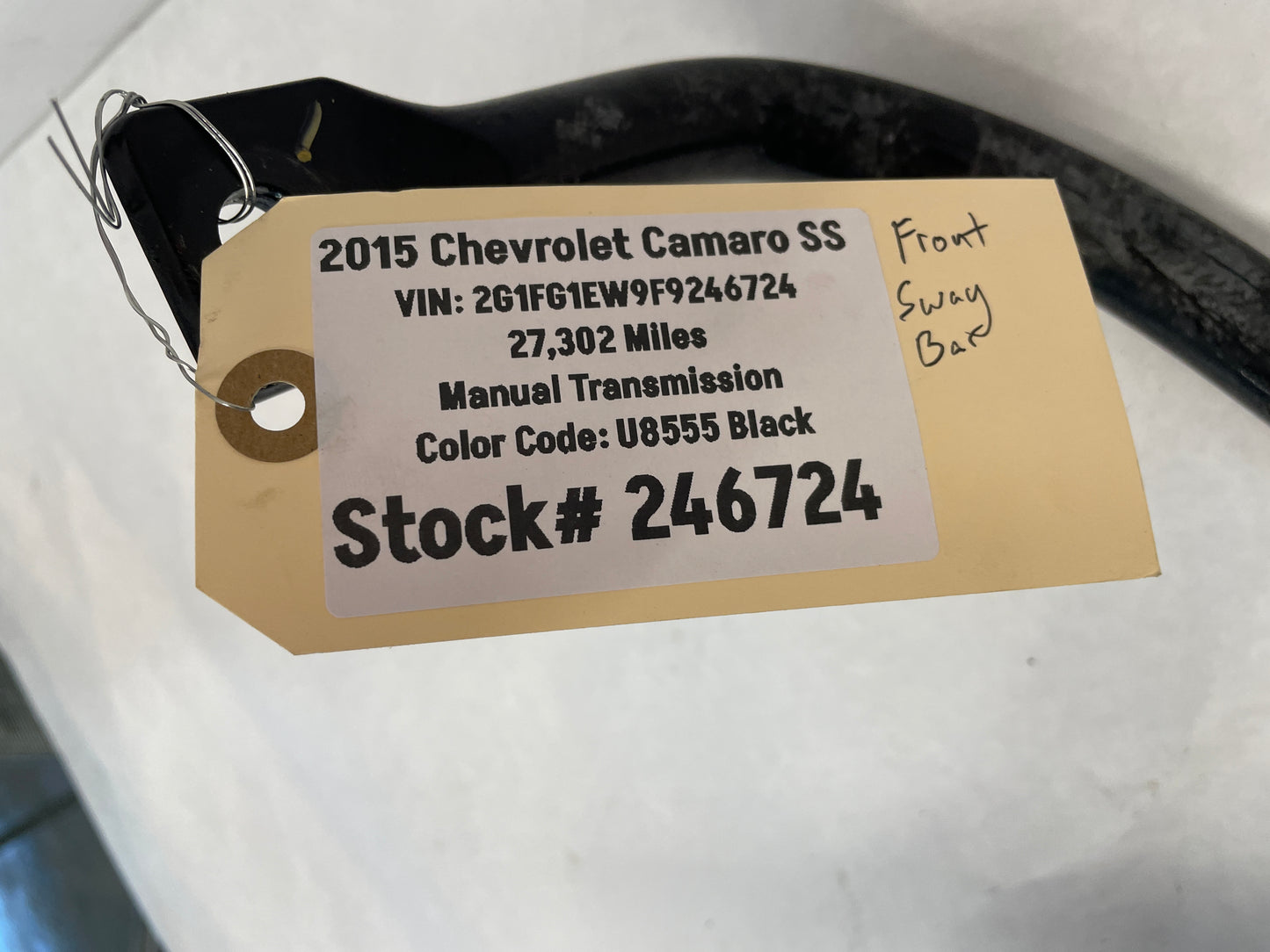 2015 Chevy Camaro SS Front Suspension Stabilizer Sway Bar OEM