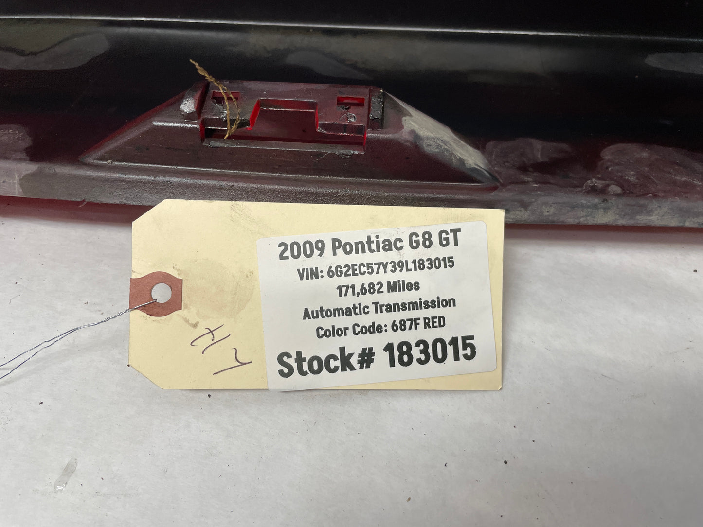 2009 Pontiac G8 LH Driver Rocker Molding Side Skirt Panel Red OEM - Day's Parts Yard