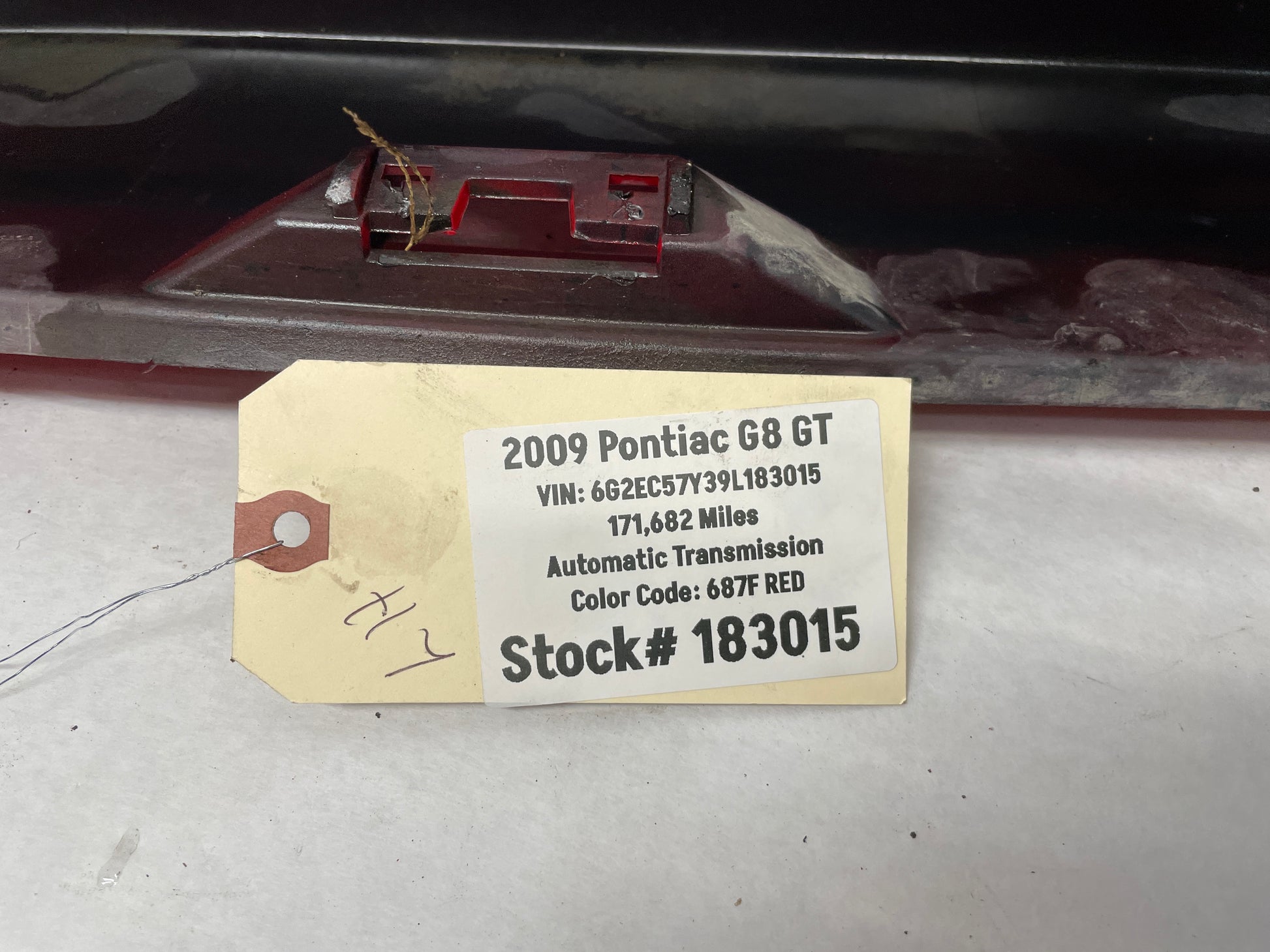 2009 Pontiac G8 LH Driver Rocker Molding Side Skirt Panel Red OEM - Day's Parts Yard